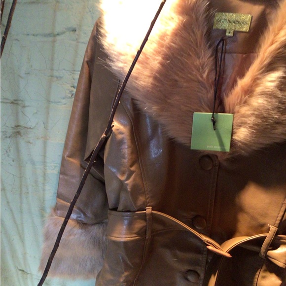 NEW rare petit Moments vegan camel trench coat - Picture 7 of 9